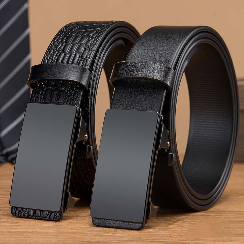 Fashion buckle genuine leather belt Width 3.4mm 4MM thickness Highly Quality cowhide women mens belts smooth buckle Alligator embossing belt