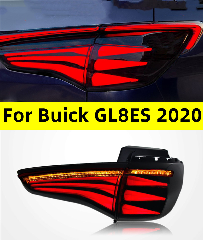 LED Through Taillight For Buick GL8ES 20 20 653T Taillight Assembly DRL Fog Brake Lamp Assembly Tuning Light Plug And Play
