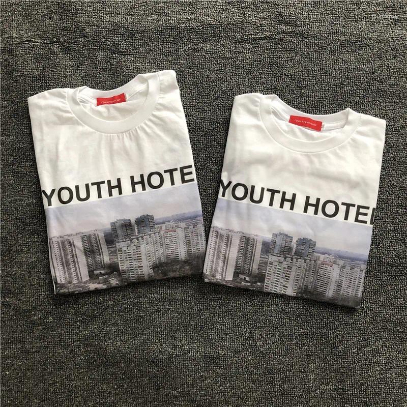 Men's T Shirts Gosha Building Long Sleeve Youth El Russian 032c HD Digital Print Loose Tide Brand