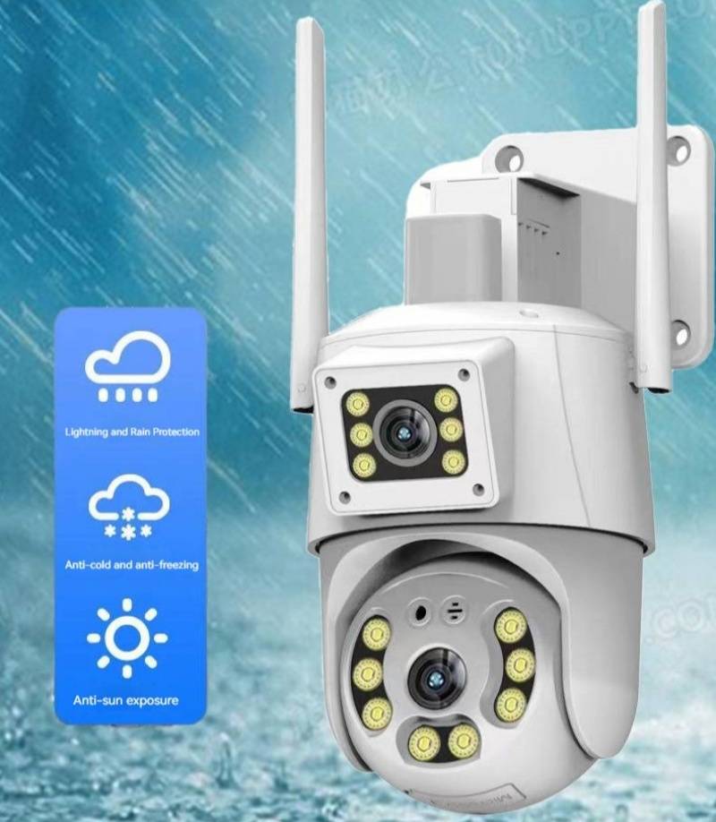 Dual Camera Waterproof Ball Machine with Dual Lens 4MP Monitoring Cameras Wifi Household Monitors IP CCTV Camera