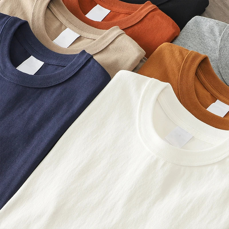 Dukeen 11.2 Oz Heavyweight Autumn Long Sleeved T Shirt for Men 100%Cotton Plain Shirt O-Neck White Tops Oversized Mens Clothing 230226