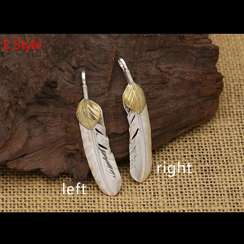 Goro's Takahashi 100% Real 925 Sterling Silver Natural Stone Turquoise Feather Necklace Pendant Men Women Fine Jewelry 2024 GP35 240305