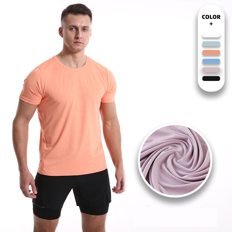 2025--Sports Mens Shirt Mens Quick Dry T Shirt Sweat-wicking Workout Short Top Men Gym Short Sleeve