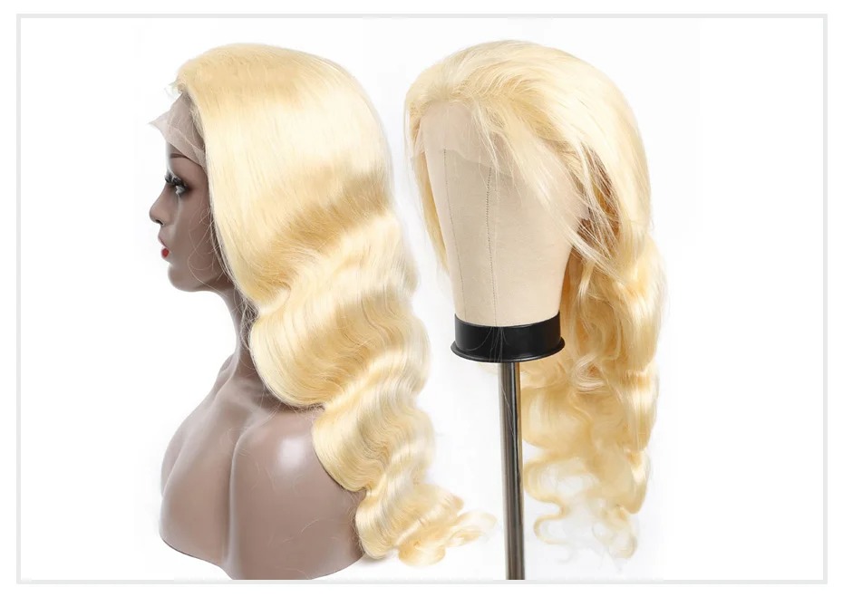 360 13X4 13X6 613 Blonde Body Wave Front Pre Plucked synthetic hair Transparent Brazilian Human Hair Lace Frontal Wig