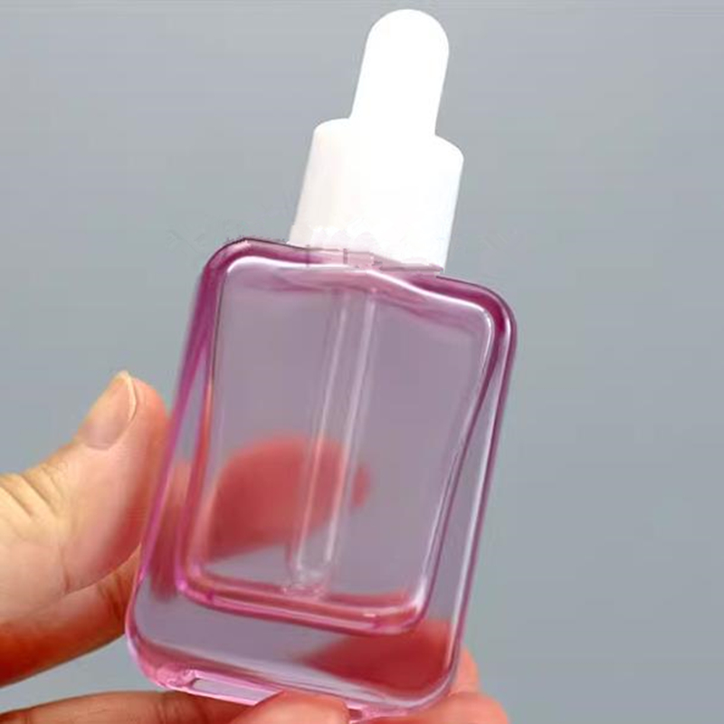 30ml Glass Dropper Bottle Empty Essential Oil Dropper Pipette Bottles Square Flat Bottle Makeup Packing Bottles