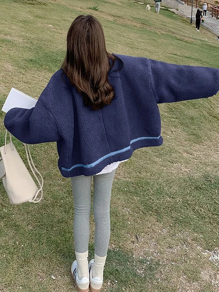 Autumn Winter Lamb Wool Cotton Coat Womens Trend Padding Woman Clothing Down Jacket Jackets For Women 240402