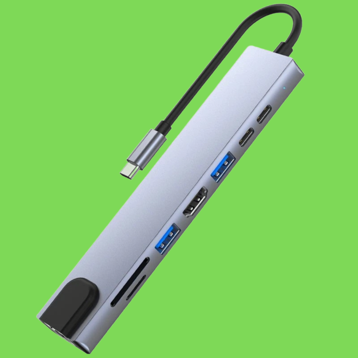 USB C Hub Dock to Rj45 Lan 100M Adapter OTG with PD TF SD Reader for PC