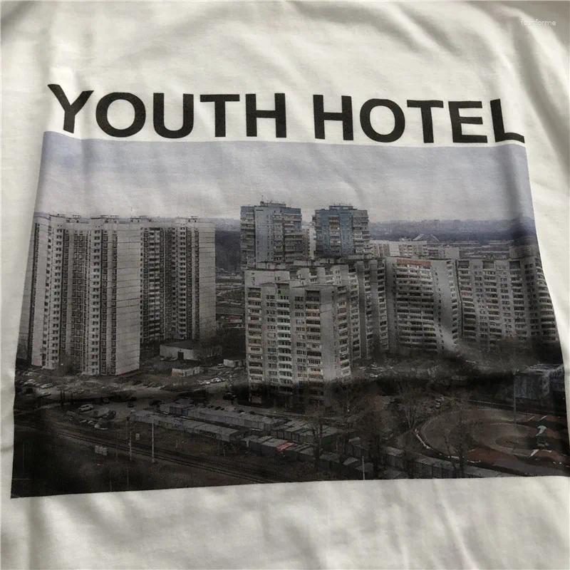 Men's T Shirts Gosha Building Long Sleeve Youth El Russian 032c HD Digital Print Loose Tide Brand