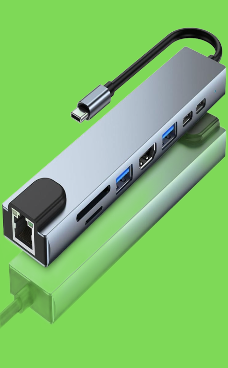 USB C Hub Dock to Rj45 Lan 100M Adapter OTG with PD TF SD Reader for PC