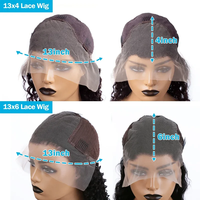 250 Density Transparent Body 13X6 Hd Lace Front Human Hair Wig Brazilian Remy 200 Density 13X4 Frontal Wigs Water Wave synthetic hair For Women