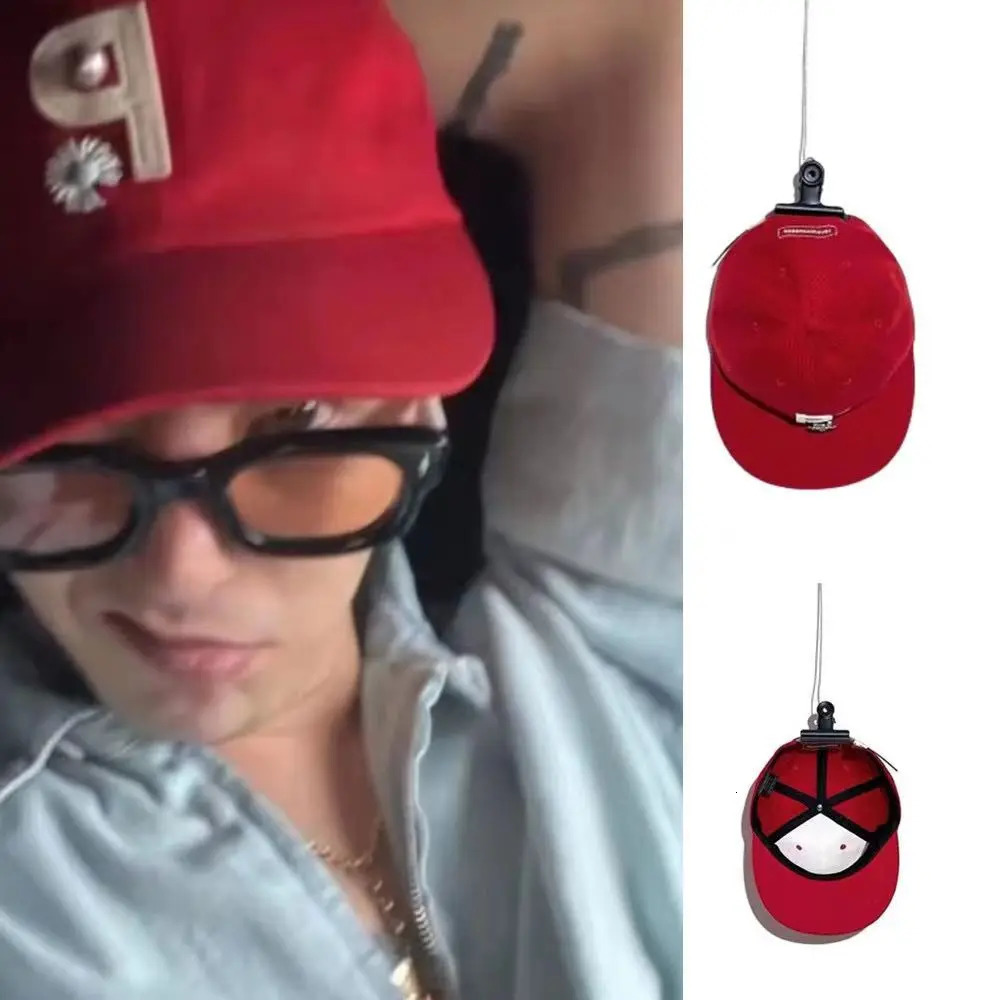 Y2K Unisex Red Daisy Baseball Cap Korean Version Fashion Trendy P Letter Red Hat High Quality PMO GD Peaked Cap Kpop Gorras PEAC 240227