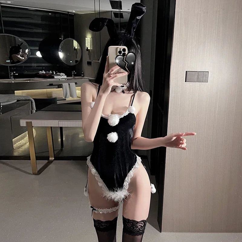 Plus Size Bunny Girl Sexy Cosplay Lingerie Halloween Sexy Bunny Suit Anime Cosplay for Sex Porno Adult Sex Costume for Role Play 240307