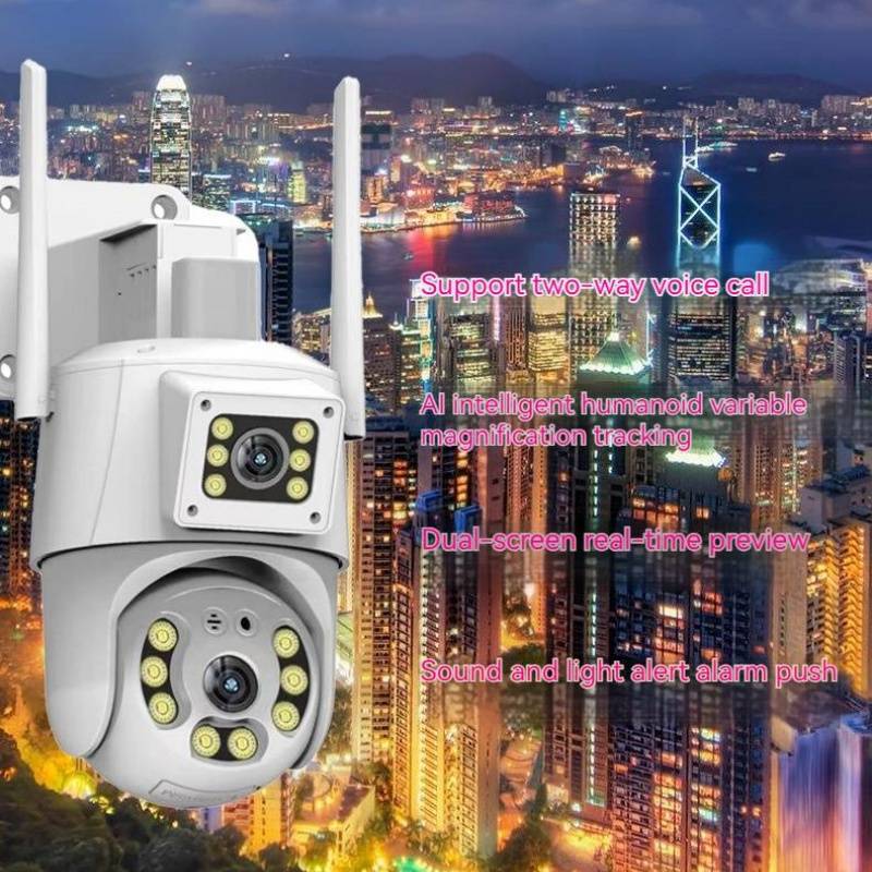 Dual Camera Waterproof Ball Machine with Dual Lens 4MP Monitoring Cameras Wifi Household Monitors IP CCTV Camera
