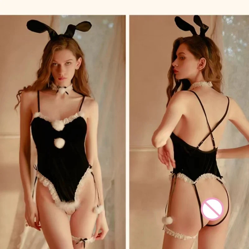 Plus Size Bunny Girl Sexy Cosplay Lingerie Halloween Sexy Bunny Suit Anime Cosplay for Sex Porno Adult Sex Costume for Role Play 240307