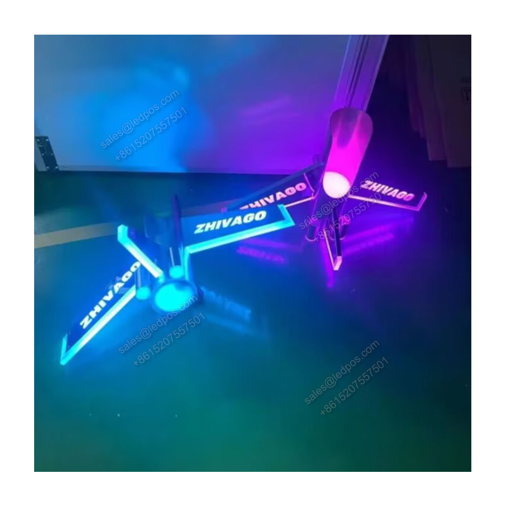 LED Vodka Bottle Presenter VIP Service Tray Glowing Neon Letter B Sign Glorifier for Nightclub Bar Party