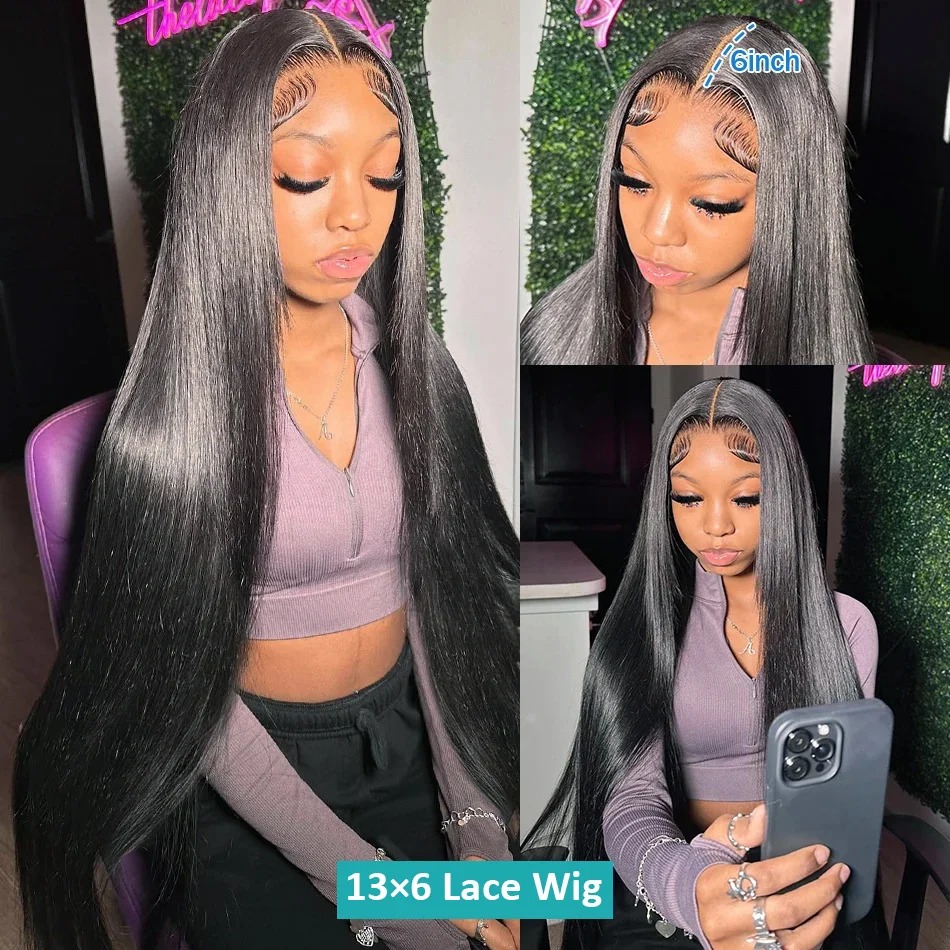 250 Density 30 40 Inches Bone Straight 13X4 Transparent Lace Front Human Hair Wigs Brazilian 13X6 Glueless Frontal Wig For Woman