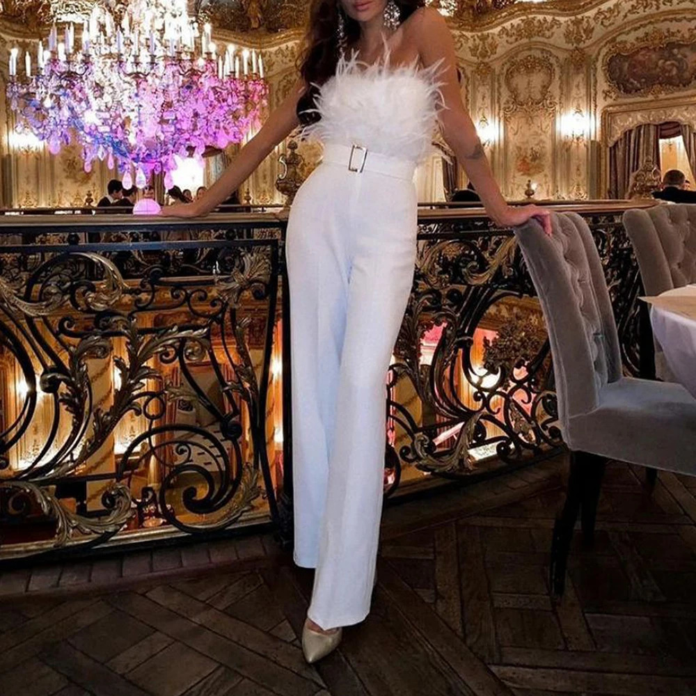 Elegant Solid High Jumpsuit For Woman Casual Long Pants 2023 Summer Sexy Club Bodysuits Evening Party Female Clothing Vintage 240308