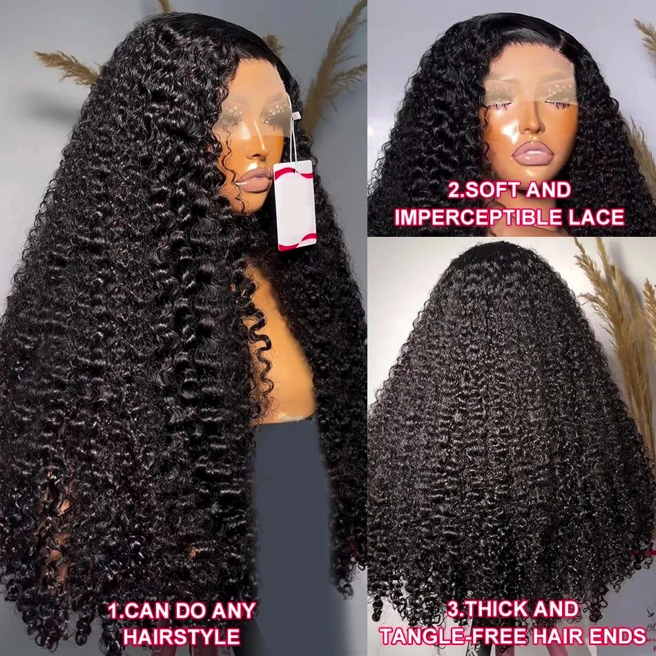 30 40 Inch Deep Wave 13X6 Front Human Hair Wigs 250% Brazilian Loose Synthetic Hair Curly 13X4 Lace Fronrtal Glueless Wig For Women