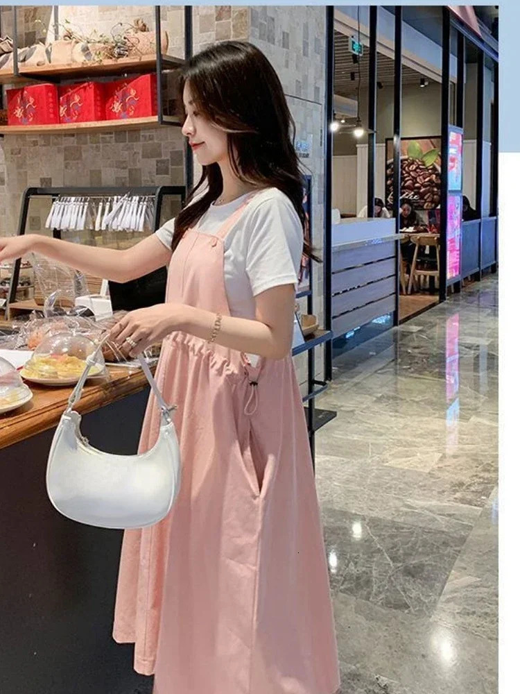 Maternity dress summer Korean version loose maternity long holiday pregnant women skirts vestidos de 240309