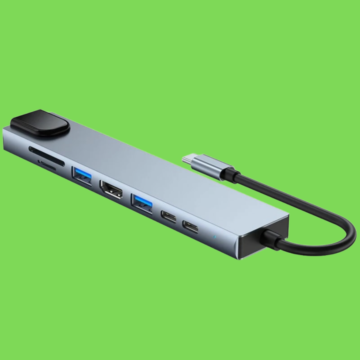 USB C Hub Dock to Rj45 Lan 100M Adapter OTG with PD TF SD Reader for PC