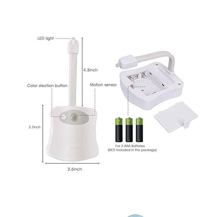 Toilet Night Light PIR Motion Sensor Toilet Lights LED Washroom Night Lamp 8 Colors Toilet Bowl Lighting For Bathroom Washroom