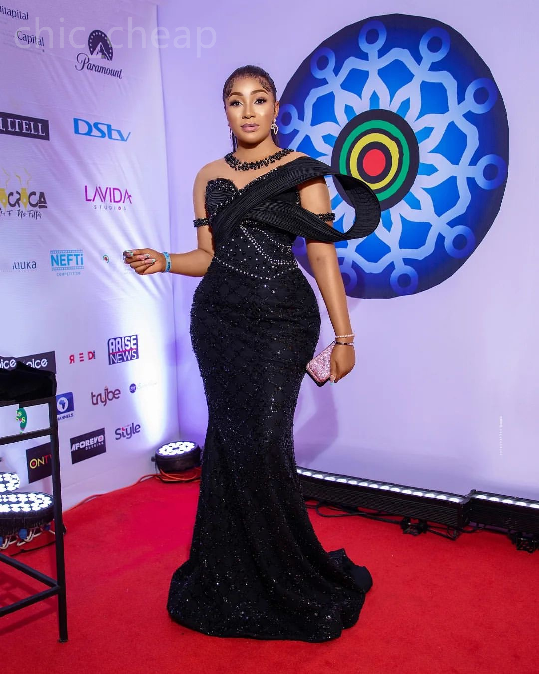 2024 Aso Ebi Black Mermaid Prom Dress Beaded Sheer Neck Evening Formal Party Second Reception 50th Birthday Engagement Gowns Dresses Robe De Soiree ZJ