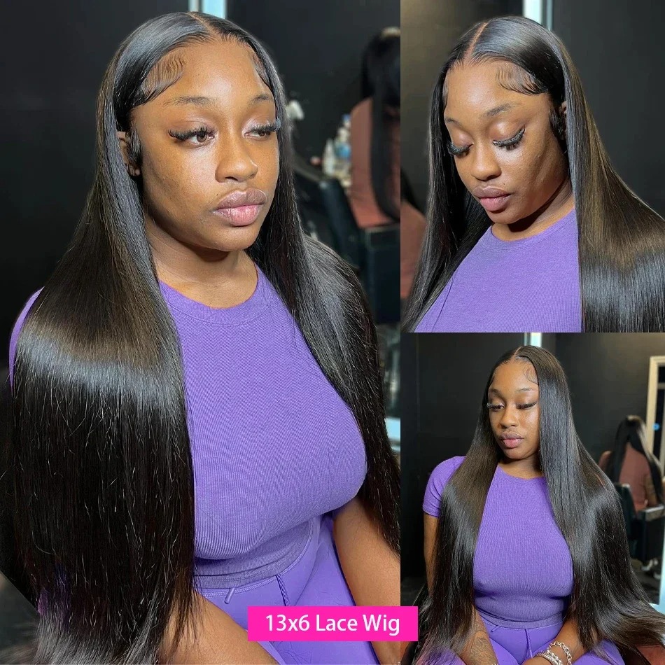 180% 13X4 Bone Front Human Hair Wigs Straight HD Transparent Lace Frontal 13X6 Brazilian Wig On Sale