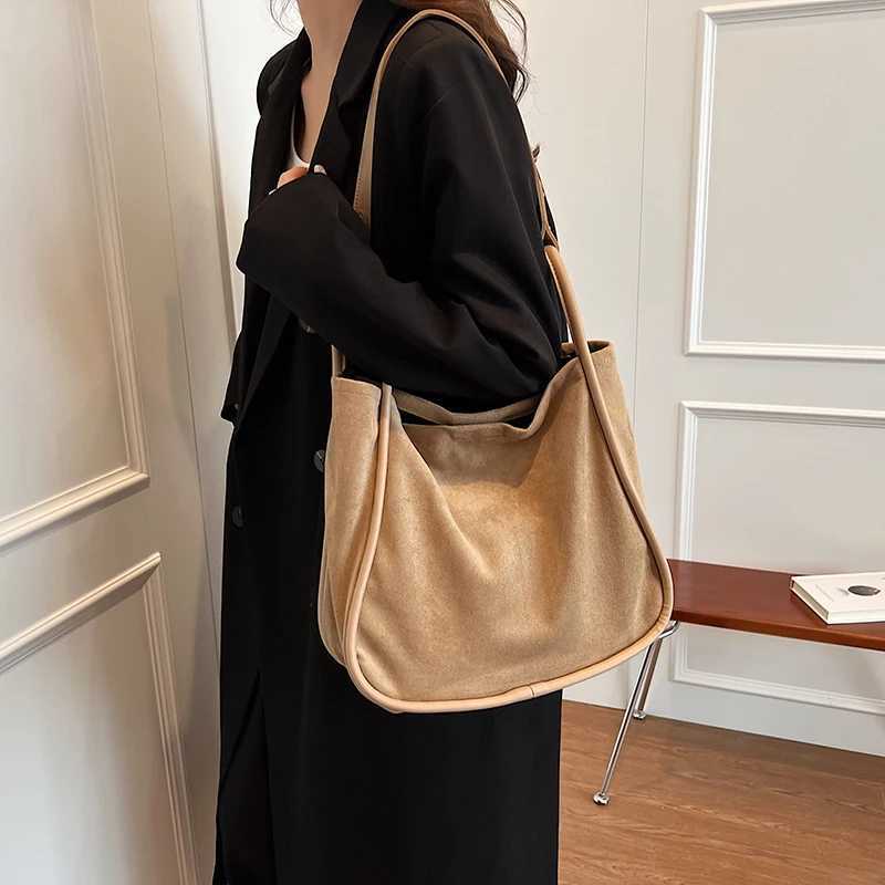 HBP Nubuck Leather Tote Bags for Women 2024 Winter Tend Female Simple Shoulder Bag Lady Hobo Bag Handbags And Purses