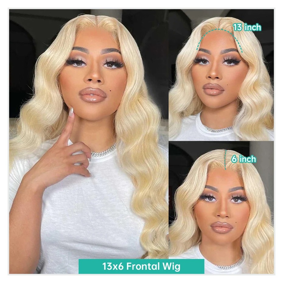 360 13X4 13X6 613 Blonde Body Wave Front Pre Plucked synthetic hair Transparent Brazilian Human Hair Lace Frontal Wig