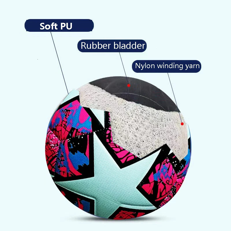 Soccer Balls Professional Size 5 Red PU Material Wear-resistant Match Training League Stitch Footballs bola de futebol 240301