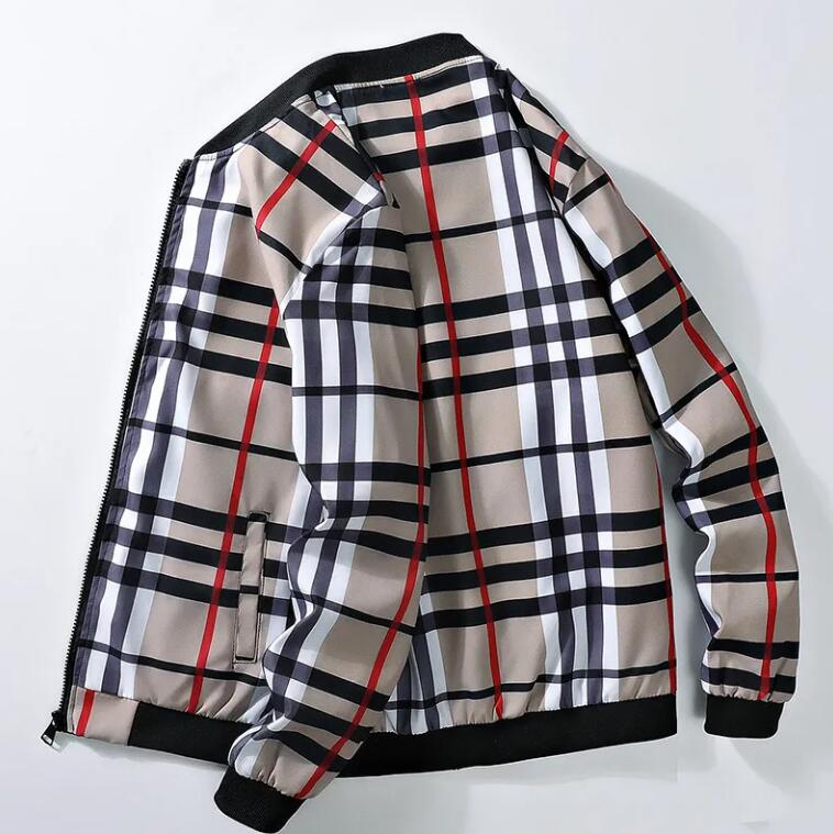 B2062 Spring new designer jacket men long sleeve plaid brand baseball jacket windbreaker zipper luxury jackets mens coat