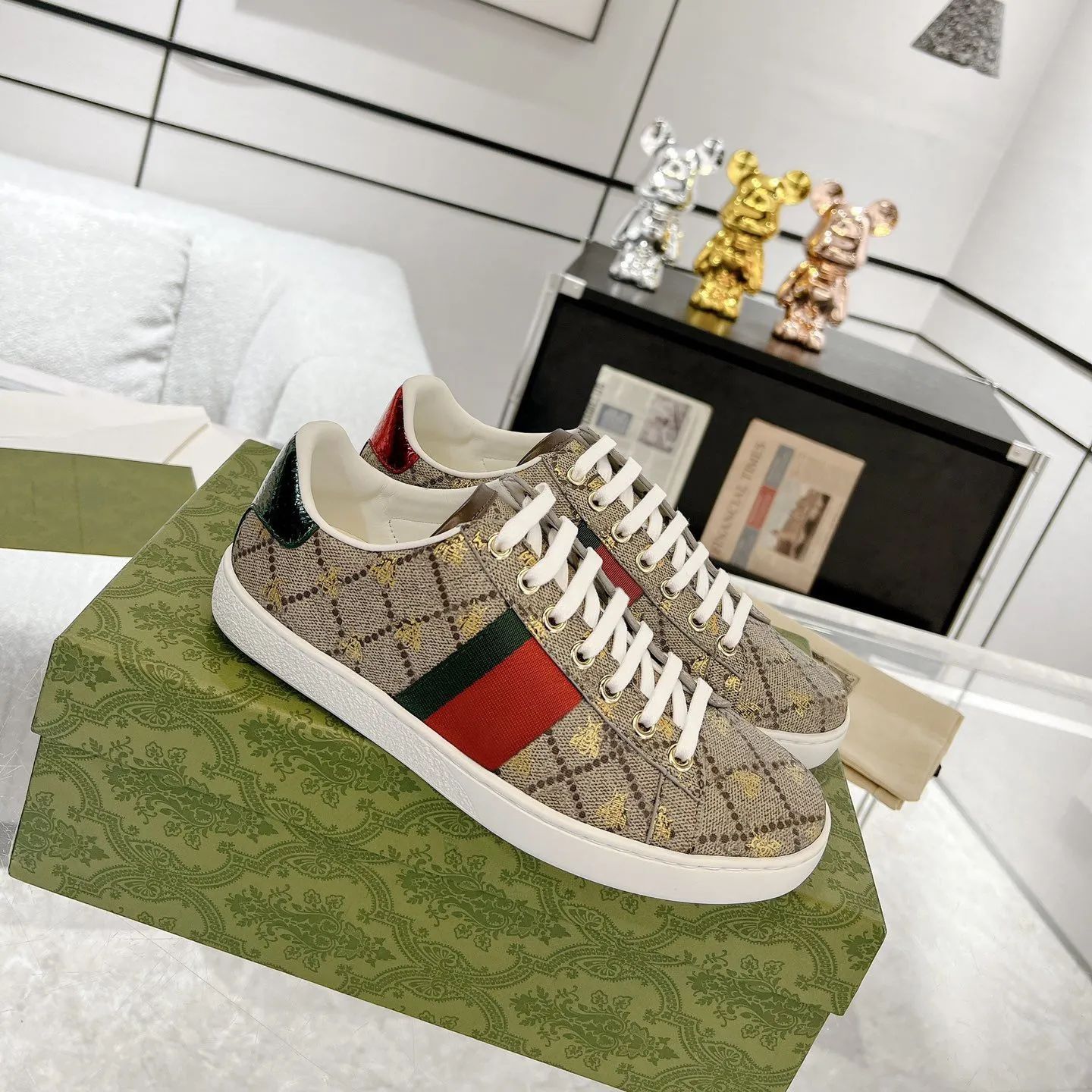 designer shoes casual shoes sneakers womens shoes sports trainers tiger embroidered black white green stripes walking mens women classic style luxury shoes