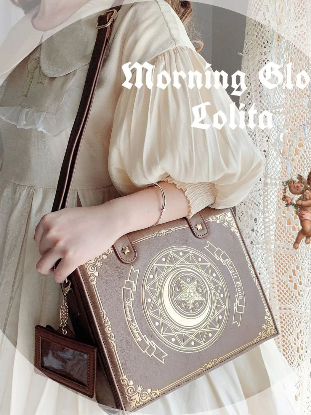 JIAERDI Harajuku Lolita Bag Women Preppy Style Jk Moon Magic Book Shoulder Bags Ladies Elegant Sweet Cute Handbag Y2k 240307