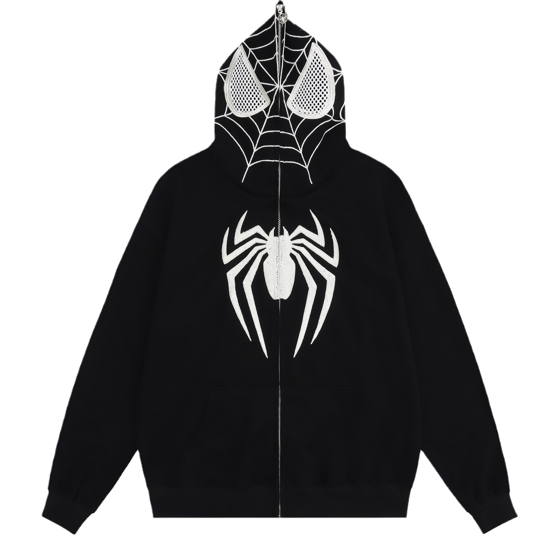 Men's Hoodies Designer Mans Hooded Spider Hoodie American Retro Spider-Man Print Fashion Zipper Autumn Street Loose Coat