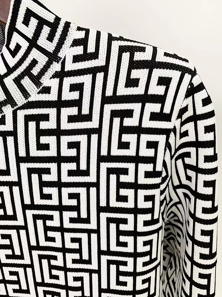 Milan Runway Dress 2024 Print Crew Neck Long Sleeves Slim Letter Print Long Dresses Holiday Vestidos De Festa 31316