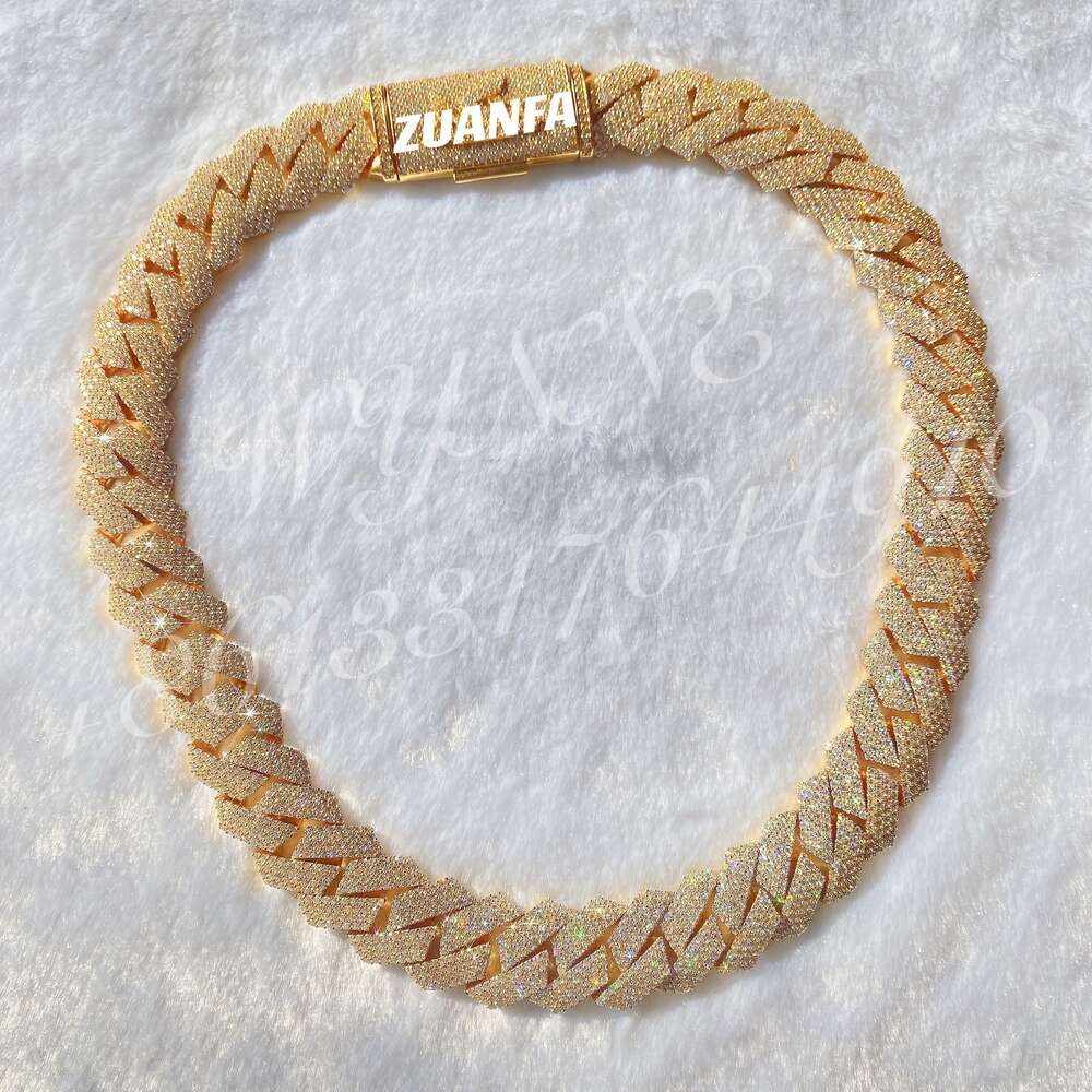 400g Heavier Big Guy 20mm 4 Row Diamonds 925 Sterling Silver Iced Out Vvs Moissanite Diamond Cuban Link Chain