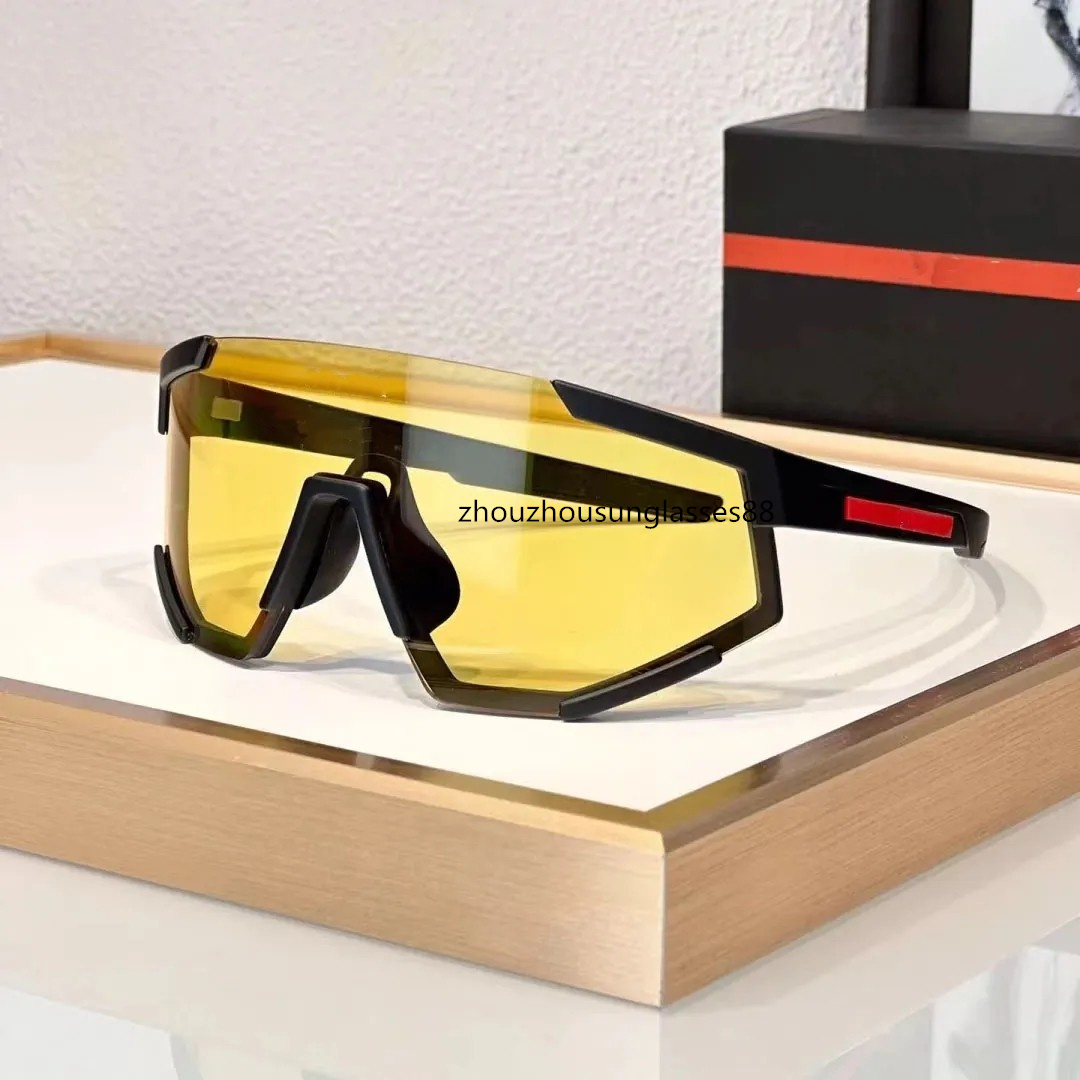 designer Shield Sunglasses White Visor Red Stripe Mens Women Cycling Eyewear Men Fashion Polarized Sunglasses Outdoor Sport Running Glasses With Packag05