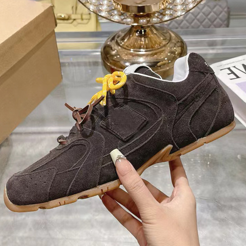 2025--Shoes Dress Spring New Arrive Women Sneakers Round Toe High Quality Leather with Thick Sole Lace Up Outside Walking Running Flat Trainers