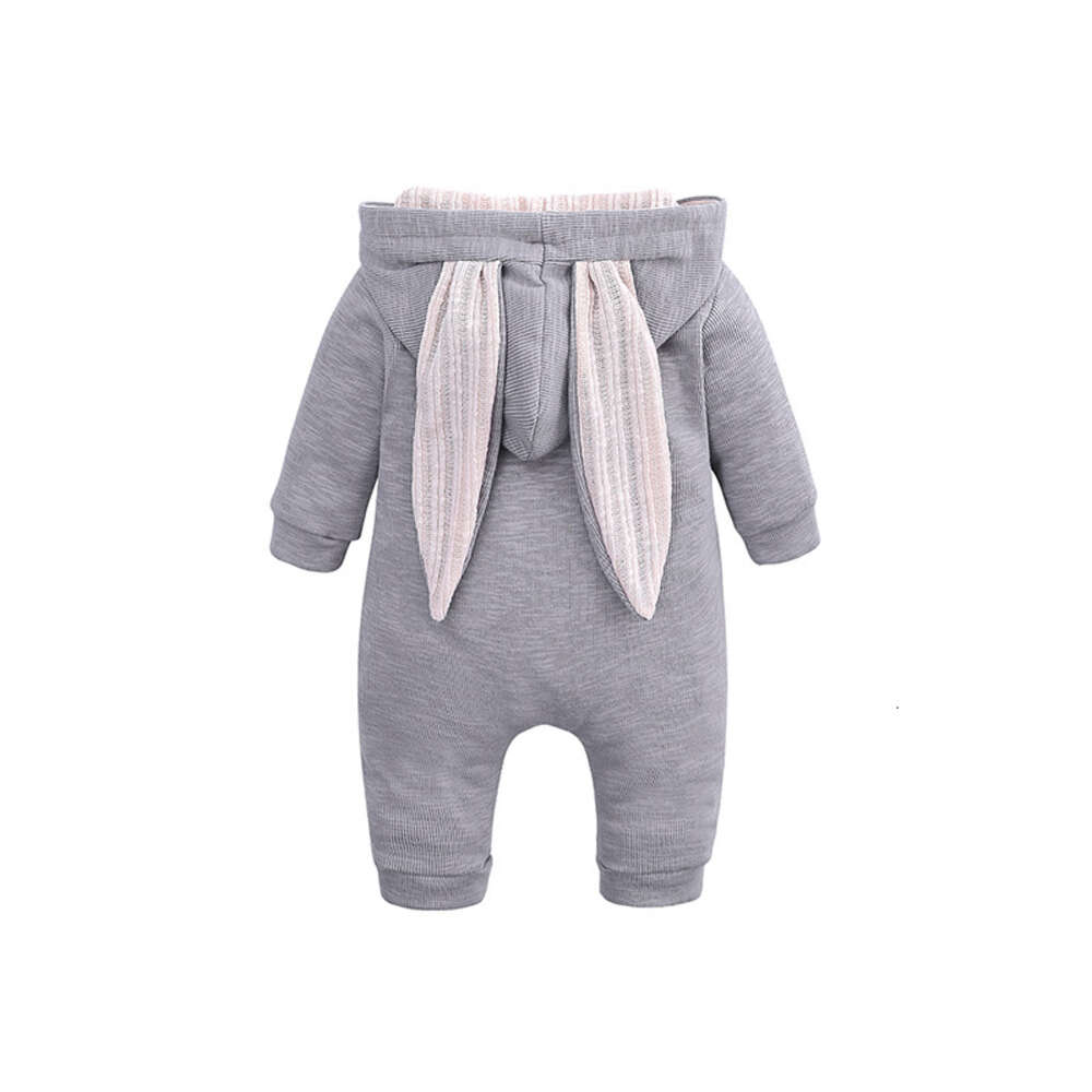 Hot Selling Baby and Children's Big Ear Rabbit One Piec Hooded Zipper Creeper Romper