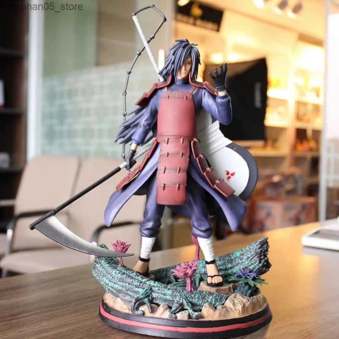Action Toy Figures 30CM Anime Action Uchiha Madara Sharingan Uchiha Group Change Head Fighting Figurine PVC Collectible Model Toy Decor Gift Q240313