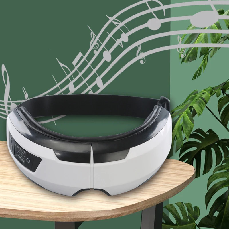Electric Eye Massager Vibration Therapy Air Pressure Heating Massage Relax Health Care Fatigue Stress Bluetooth Music Foldable 240301