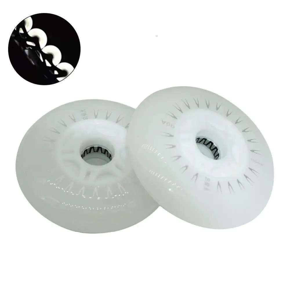 2Pcs 80/76/72mm In-line Speed Skate Skating LED Light Flashing Roller Wheels Outdoor Sports Accessories 240227