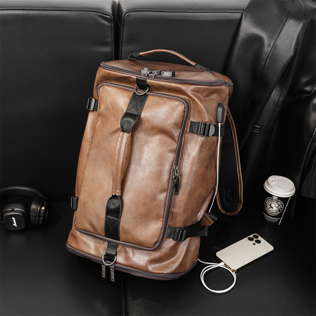 Men Women Backpack Leather Large Laptop Backpacks Male Mochilas Casual Schoolbag For Teenagers For Girls Boys Handbags