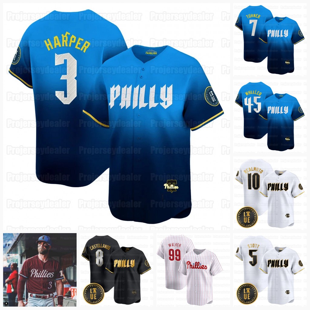 Turner 2024 Phillies Jerseys Max Kepler 3 Harper Nick Castellanos Kyle Schwarber Zack Wheeler Alec Bohm Stott Rojas Marsh Walker