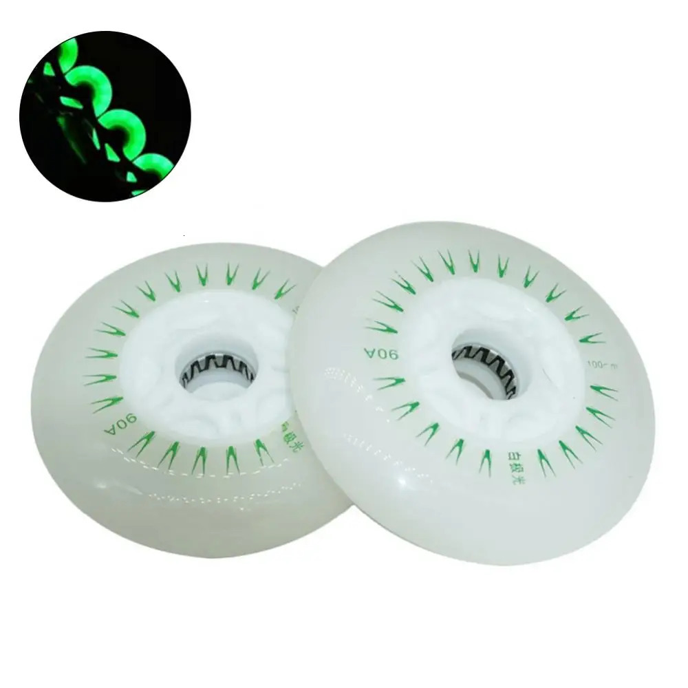 2Pcs 80/76/72mm In-line Speed Skate Skating LED Light Flashing Roller Wheels Outdoor Sports Accessories 240227