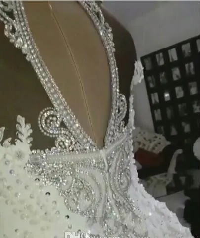 New Designer Luxury Dubai Arabic Mermaid Wedding Dresses Plus Size Beading Crystals Court Train Wedding Dress Bridal Gowns