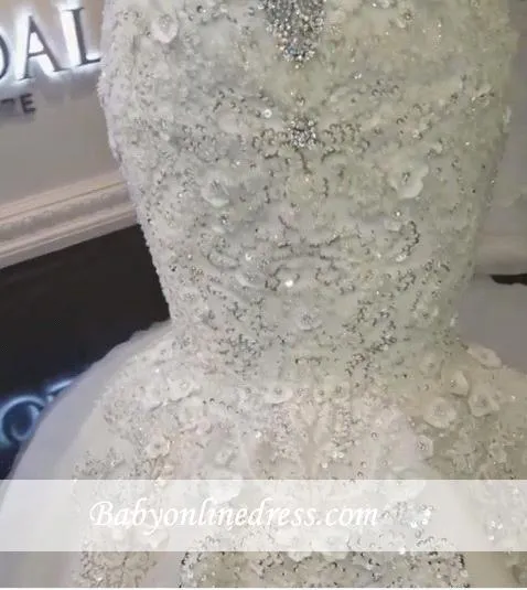 New Designer Luxury Dubai Arabic Mermaid Wedding Dresses Plus Size Beading Crystals Court Train Wedding Dress Bridal Gowns