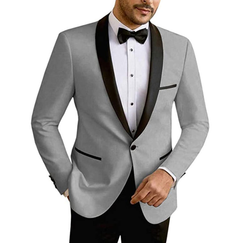 Mens Tuxedos Wedding Suits Black And White 2 Piece Groom Formal Wear Groomsmen Suit Pants Custom Made Prom Party Wear Jacket Pant