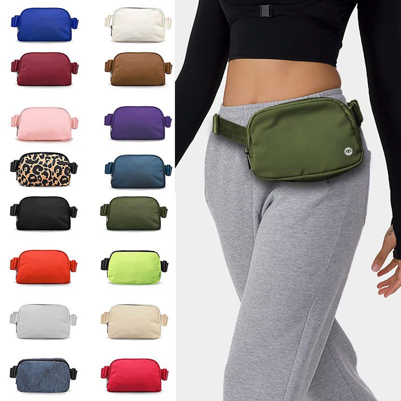 L-077 Waistpacks for Women and Men, Outdoor Bags Gym Elastic Adjustable Strap Zipper Yoga Bag Waterproof Diagonal Hanging Bag