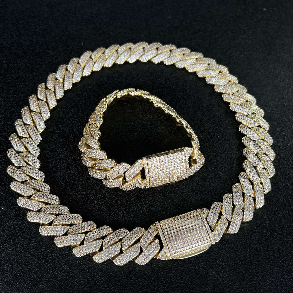 Hip Hop Cuban Link Chain Fine Jewelry Necklaces Chains Iced Out Chains Moissanite Necklace